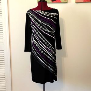 Black 3/4 Sleeve Sheath Dress, Size 10